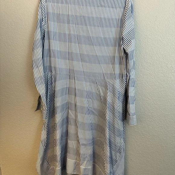 Rani Arabella Blue Striped Asymmetrical Button Up Shirt Dress - Picture 5 of 5